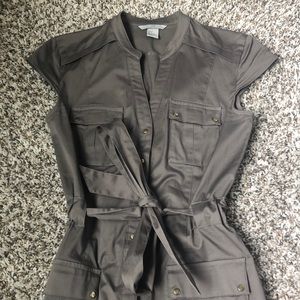 Grey Button Up Dress